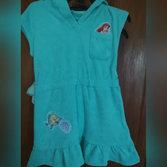 Disney Little Mermaid Girls Aqua Tankini with Ariel Accent - Picture 3 of 10